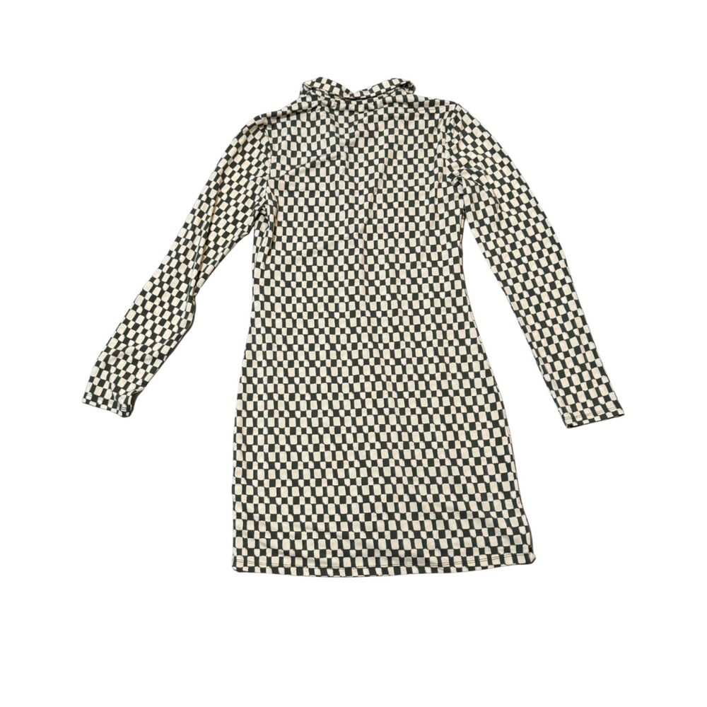 Abercrombie & Fitch Green Checkered Long Sleeve Mini Dress Size M Petite - Picture 2 of 4